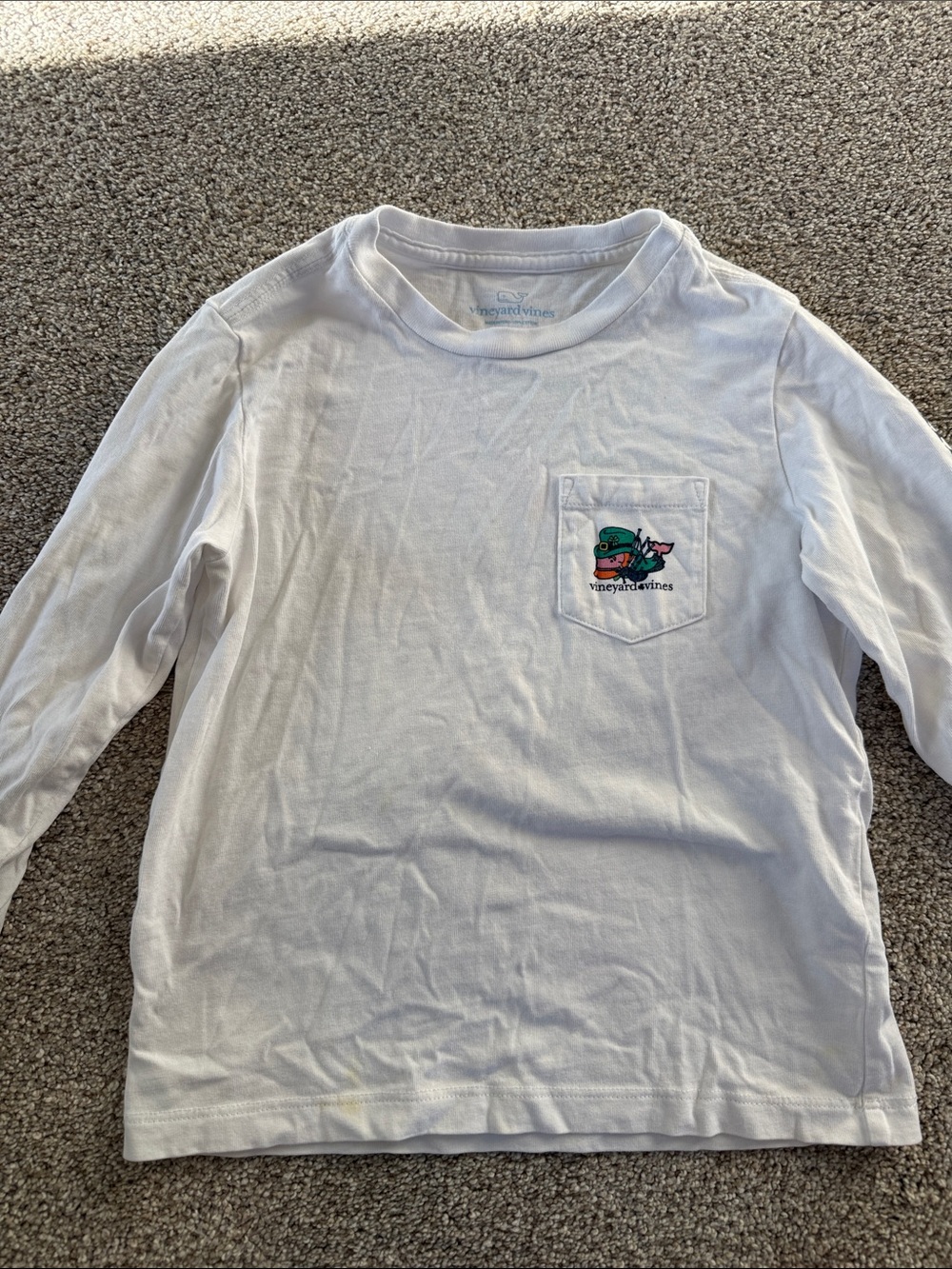 Vineyard Vines White Long-Sleeve Pocket Tee St Patrick’s day